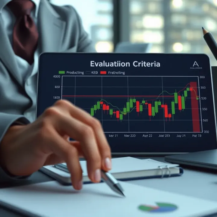 Key Evaluation Criteria for Choosing Avalon Broker Visual representation of financial analysis with charts highlighting broker evaluation criteria