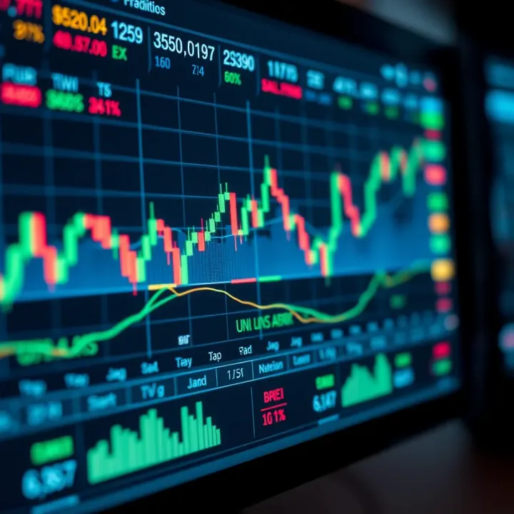 Interface of a trading platform showing stock charts and market data