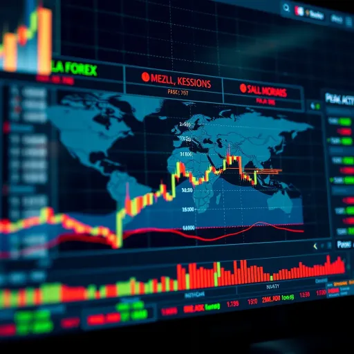 Forex market global trading sessions chart highlighting peak activity times