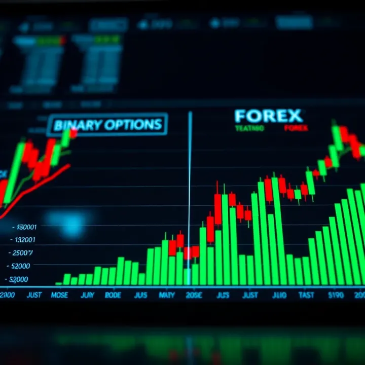 Comparison chart illustrating binary options and forex trading features