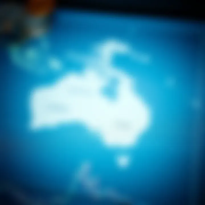 Map highlighting Australia and Canada emphasizing economic factors influencing currency exchange