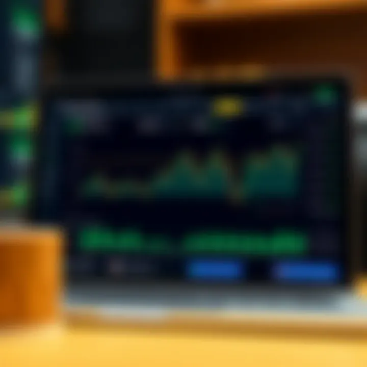 Graph showing online trading platform performance and user ratings