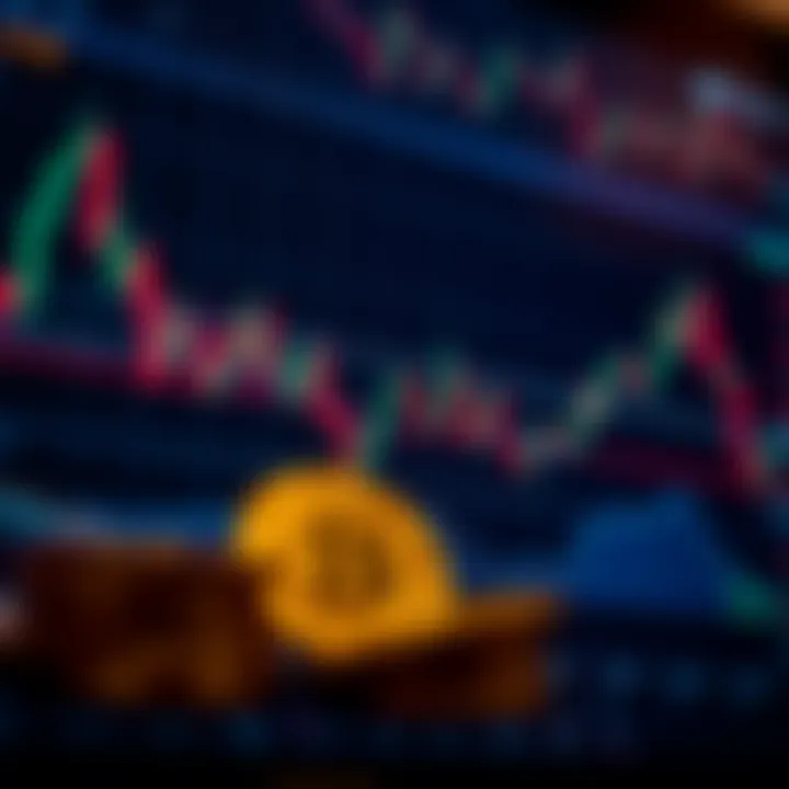 Graph showing Bitcoin price trends with technical analysis indicators