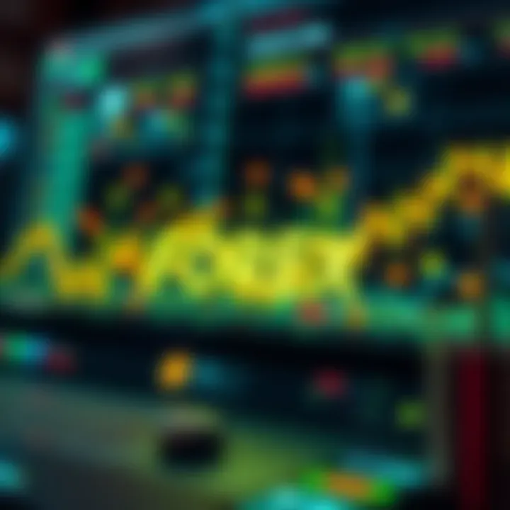 Conceptual illustration of forex trading automation with digital currency icons and data flow