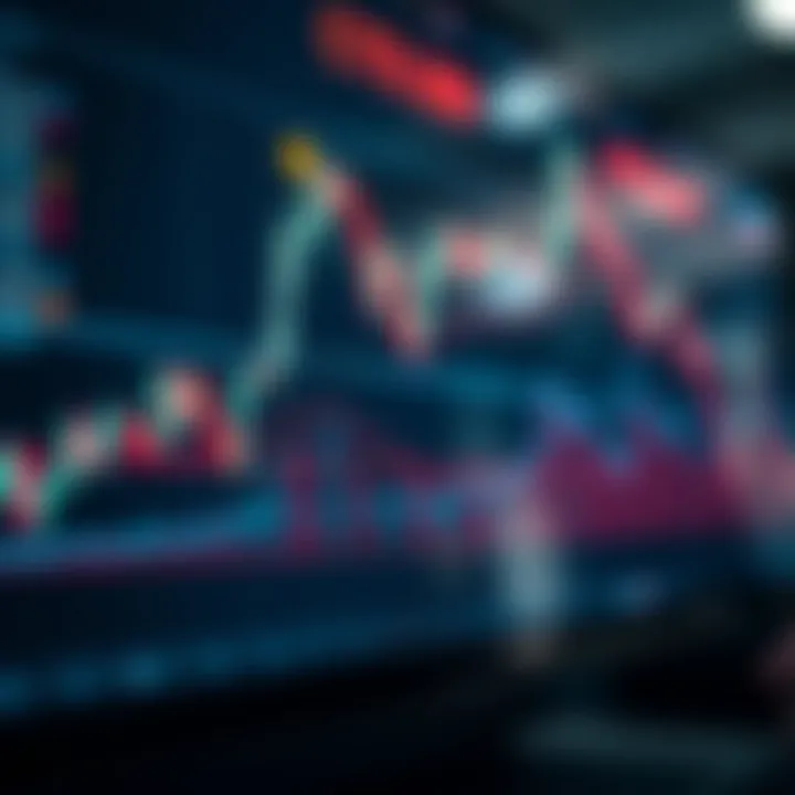 Graph showing upward trend and trading indicators on a digital platform