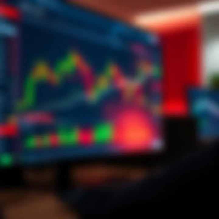 User interface of a forex trading platform displaying market charts and trading options