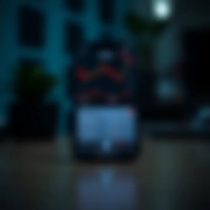 Mobile device screen showing Quotex application interface with trading options and charts