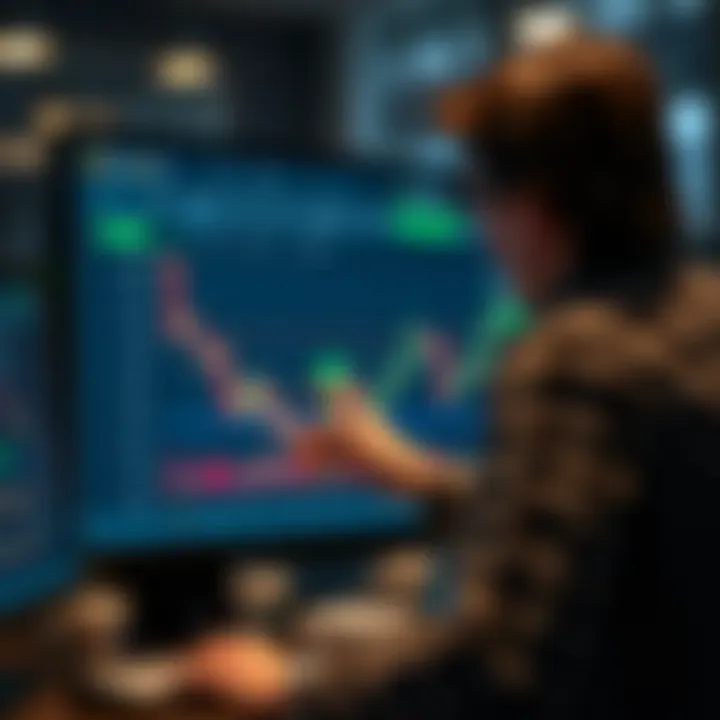 Illustration showing the interaction between a digital trader and promotional codes on a trading platform interface