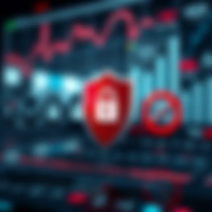 Graphic showing security shields and regulatory symbols representing safe investment practices in binary options