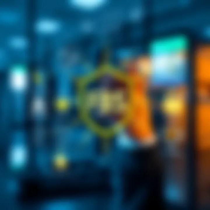 Illustration of secure online investment environment with regulatory icons and FBS branding