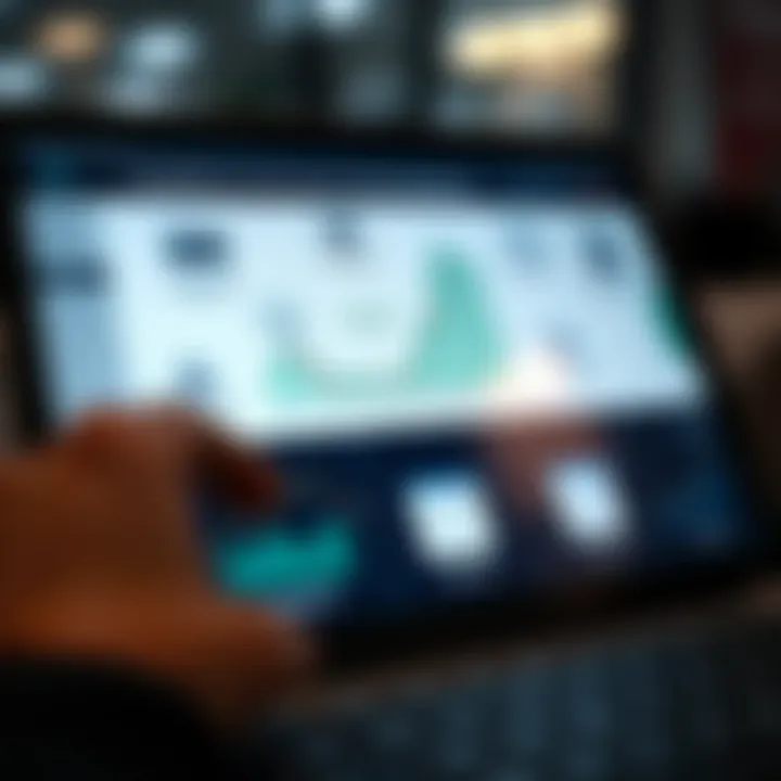 Illustration showing various features of derivatives trading applications on a digital device screen