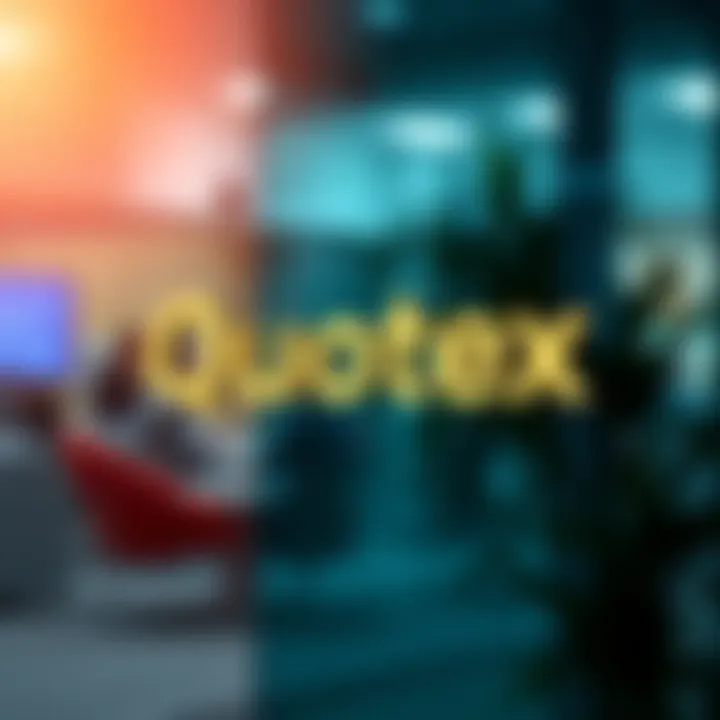 Quotex logo showcasing its original color scheme and typography