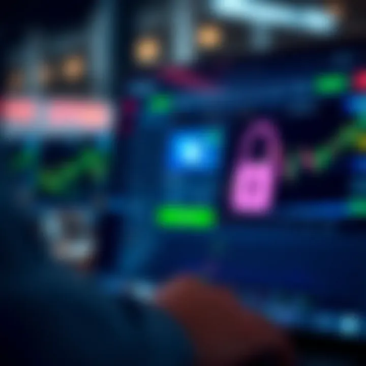 Secure login screen and user dashboard illustrating DTrader safety features