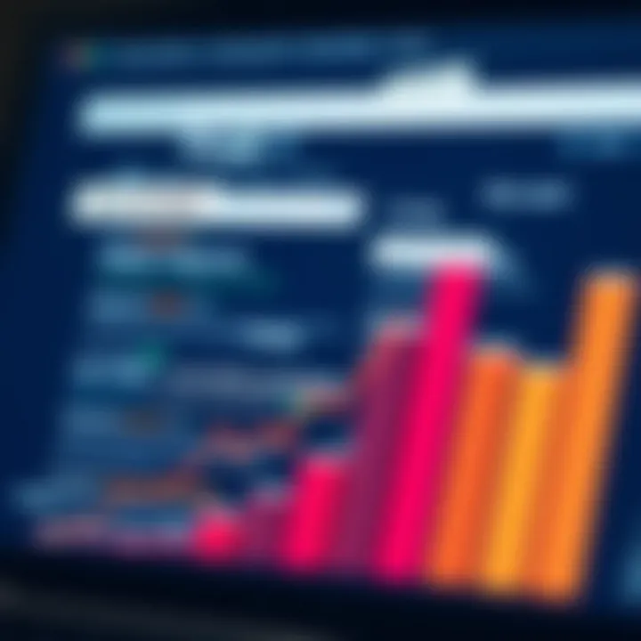 Conceptual illustration showing a website climbing up a search engine results page with keywords floating around