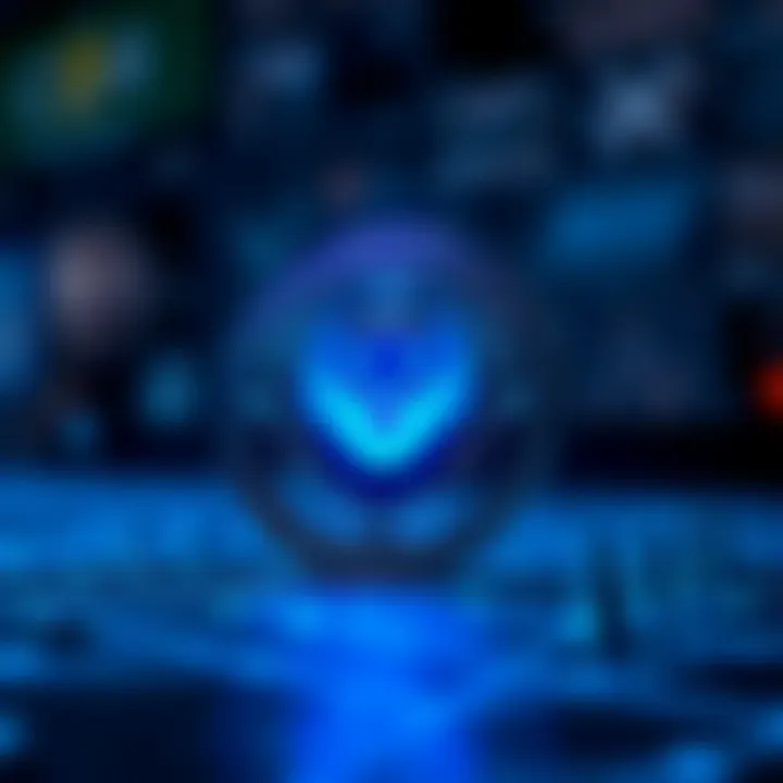 Visual representation of Floki Inu cryptocurrency logo with digital network background