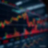 Graph displaying currency exchange rates fluctuating on a digital trading platform