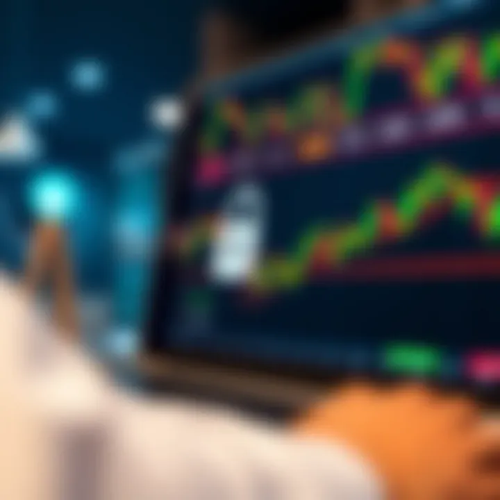 Illustration of a secure digital interface showing forex trading features and currency pairs