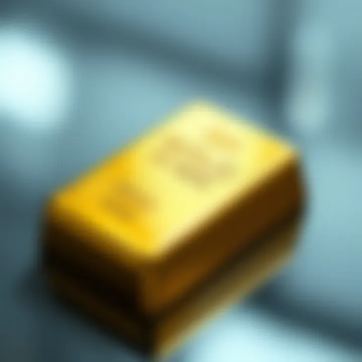 Standard gold bar with smooth surface reflecting light