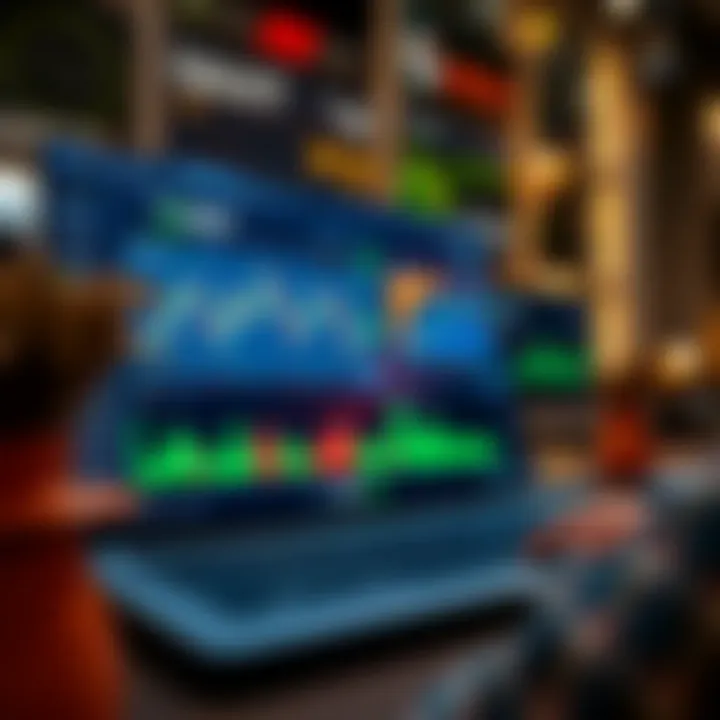 User interface displaying Quotex demo account dashboard with trading charts and financial tools