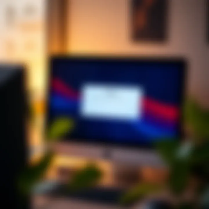 Desktop setup showing Quotex software installation window on monitor