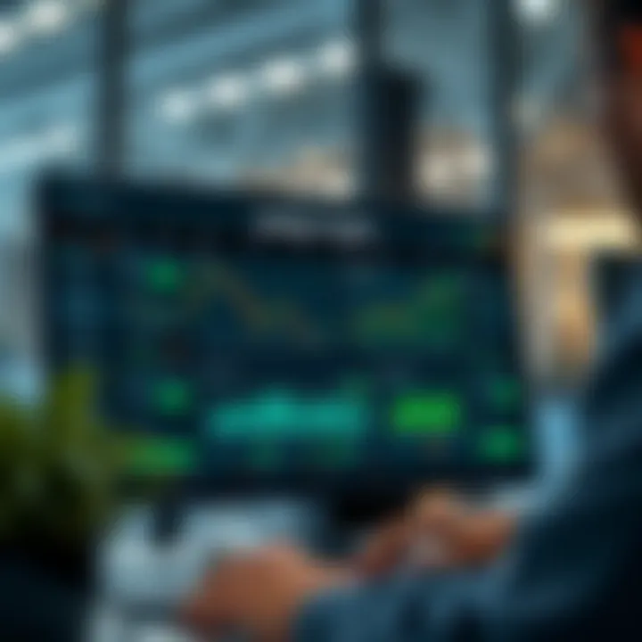 Interface of Quotex Trader showing various financial charts and trading options