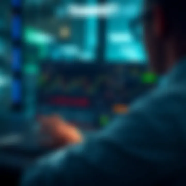 Dashboard view of Pocket Option showing trading charts and navigational menu