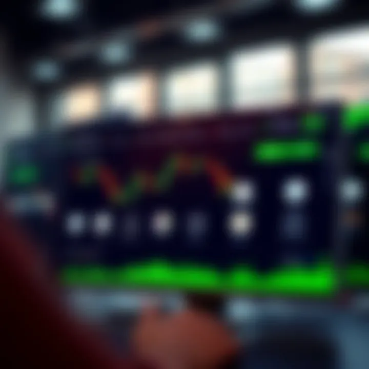 Illustration showing online trading platform interface with affiliate marketing icons