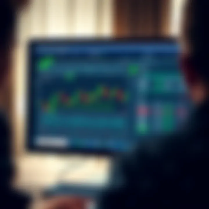 Computer screen displaying the Pocket Option platform interface with trading charts and options