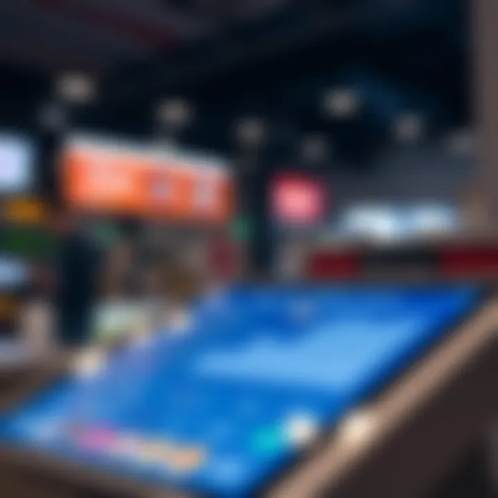 Point of sale system displaying digital payment options on screen