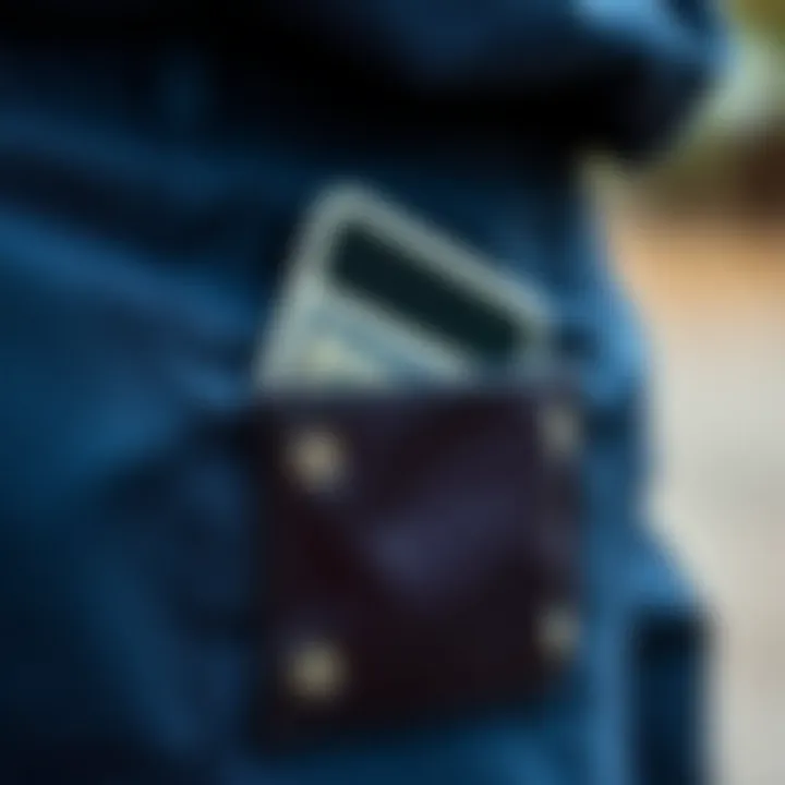Close-up of practical and innovative pocket designs on modern apparel