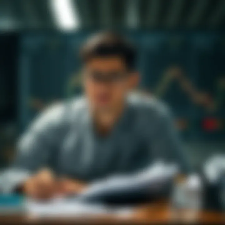 Illustration of a trader practicing financial strategies risk-free using Quotex demo account features