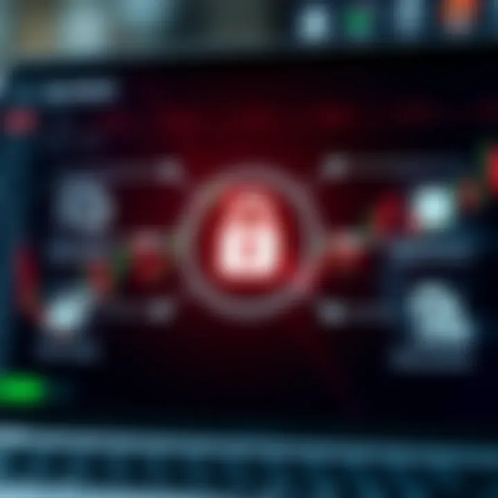 Illustration of security features including encryption and data protection on a financial trading platform