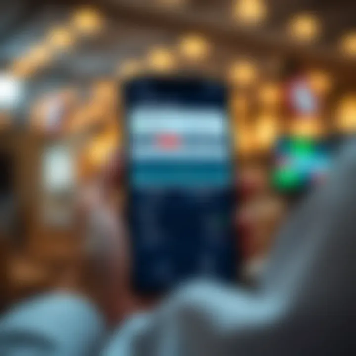 User interface showing main features of Quotex trading platform on a mobile device