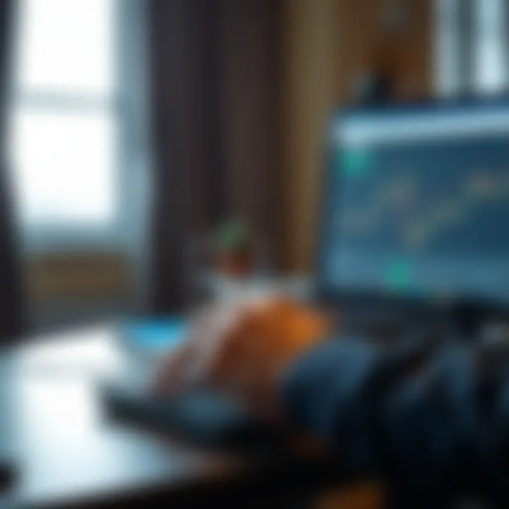 User navigating Quotex application menu on desktop