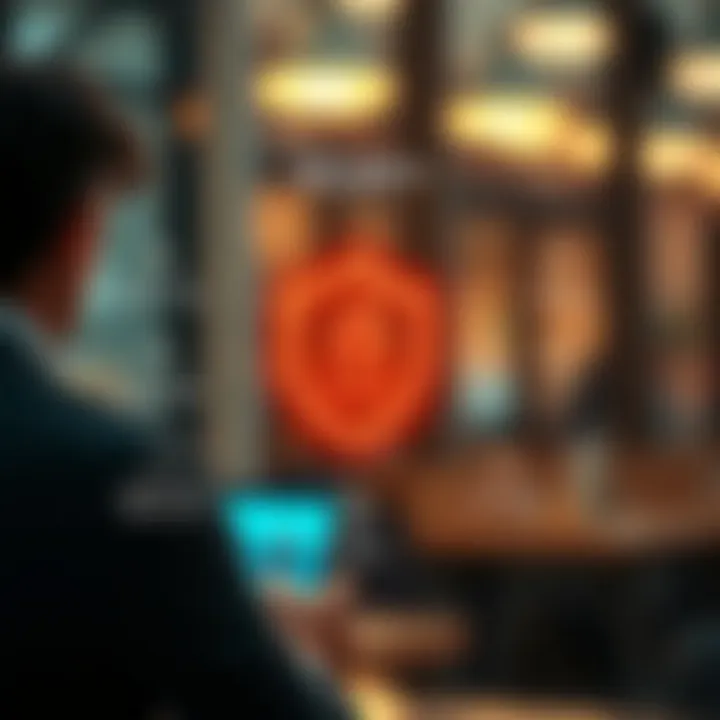 Diagram highlighting security measures and user support options on Quotex Entra