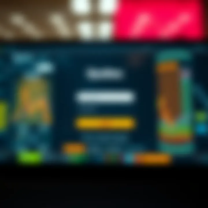 User interface of the Quotex login screen showing fields for email and password entry