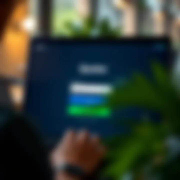 User interface displaying Quotex login screen with secure access features