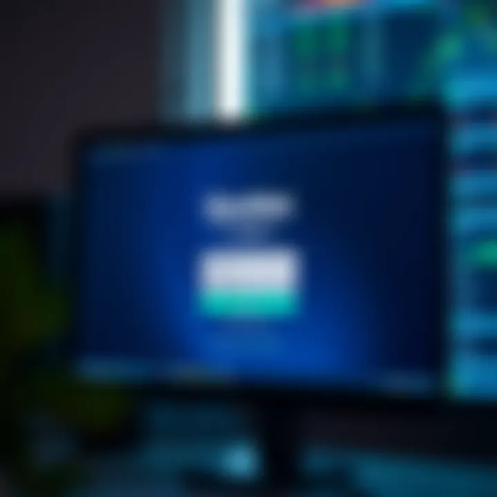 Computer screen displaying the Quotex login page with username and password fields