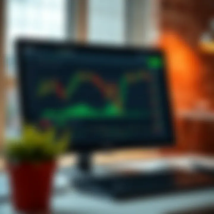 Computer screen displaying the Quotex trading platform interface with charts and options