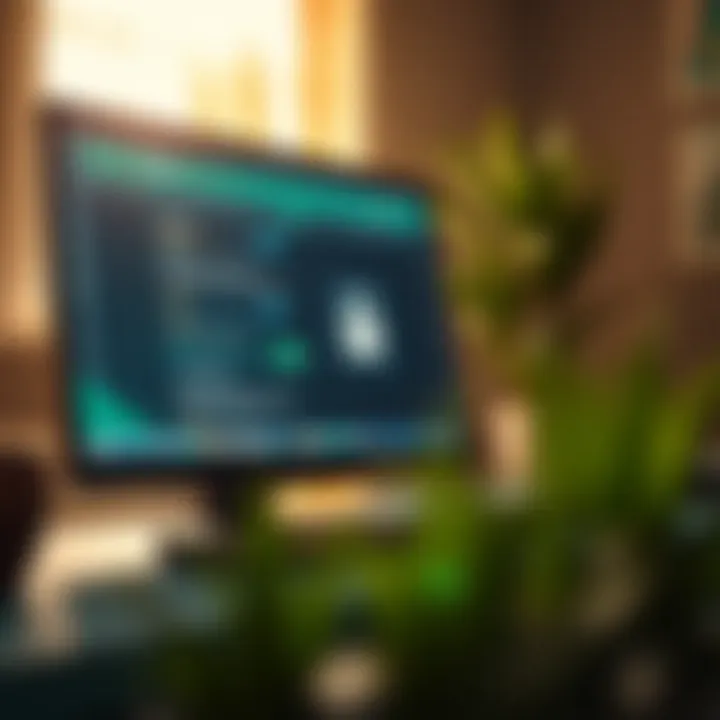 Secure login environment with lock icon representing account protection on computer