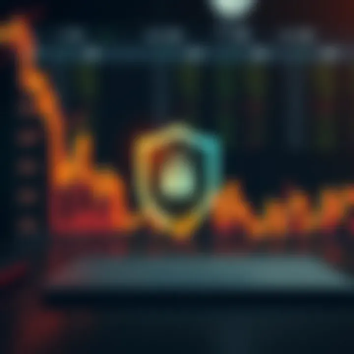 Secure Investment and Protection Features of Quotex Broker Illustration showing secure online trading with shield symbol representing security and protection of investments
