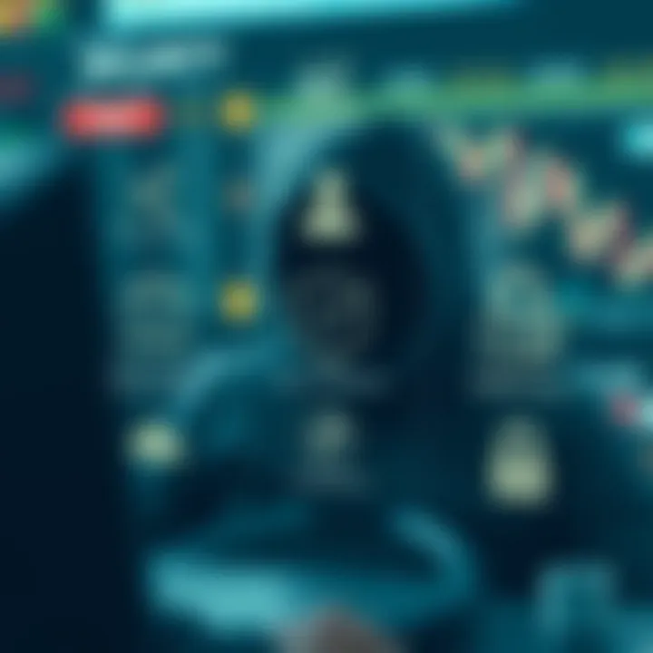 Security icons representing protection measures and guidelines for safe use of online trading platforms