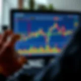 Graph showing Quotex trading signals with fluctuating market trends and indicators