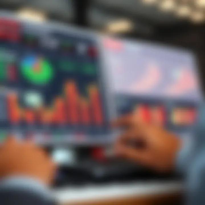 Visual representation of risk management techniques with charts and portfolio diversification