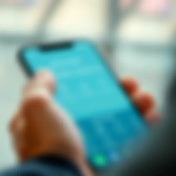 Illustration showing a secure download interface of an online trading application on a smartphone