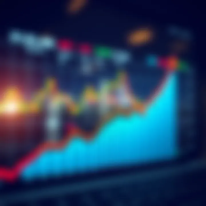 Graph showing upward trend representing successful trading on an online platform
