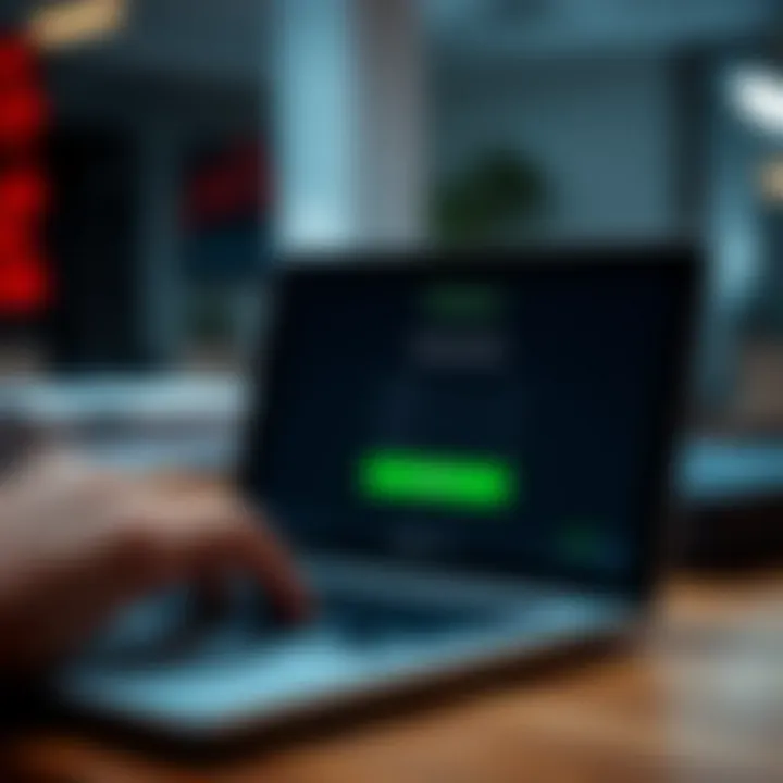 Secure login interface of IQOption platform on digital device showing password entry