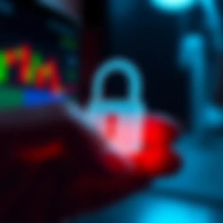 Secure mobile trading app with padlock icon representing safety and user protection