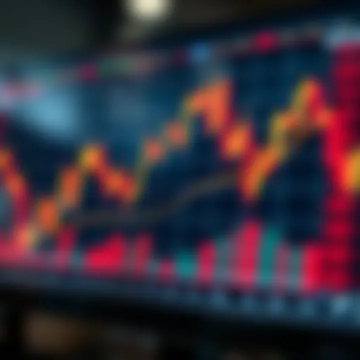 Graph showing dynamic currency exchange rates in Forex trading