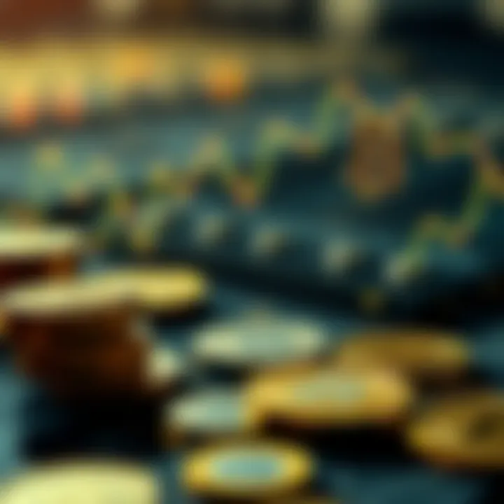 Illustration of virtual currency symbols representing risk-free investment practice